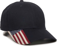 OC Sports USA-300 Adjustable American Flag on Bill Cap - Navy USA2 - Usa2 / OSFM