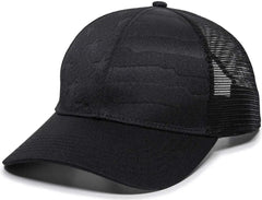 OC Sports USA-750M Adjustable Mesh Back Cap - Black - Black / 6 7/8’’ - 7 1/2’’