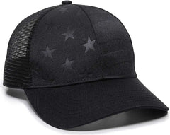 OC Sports USA-750M Adjustable Mesh Back Cap - Black - Black / 6 7/8’’ - 7 1/2’’