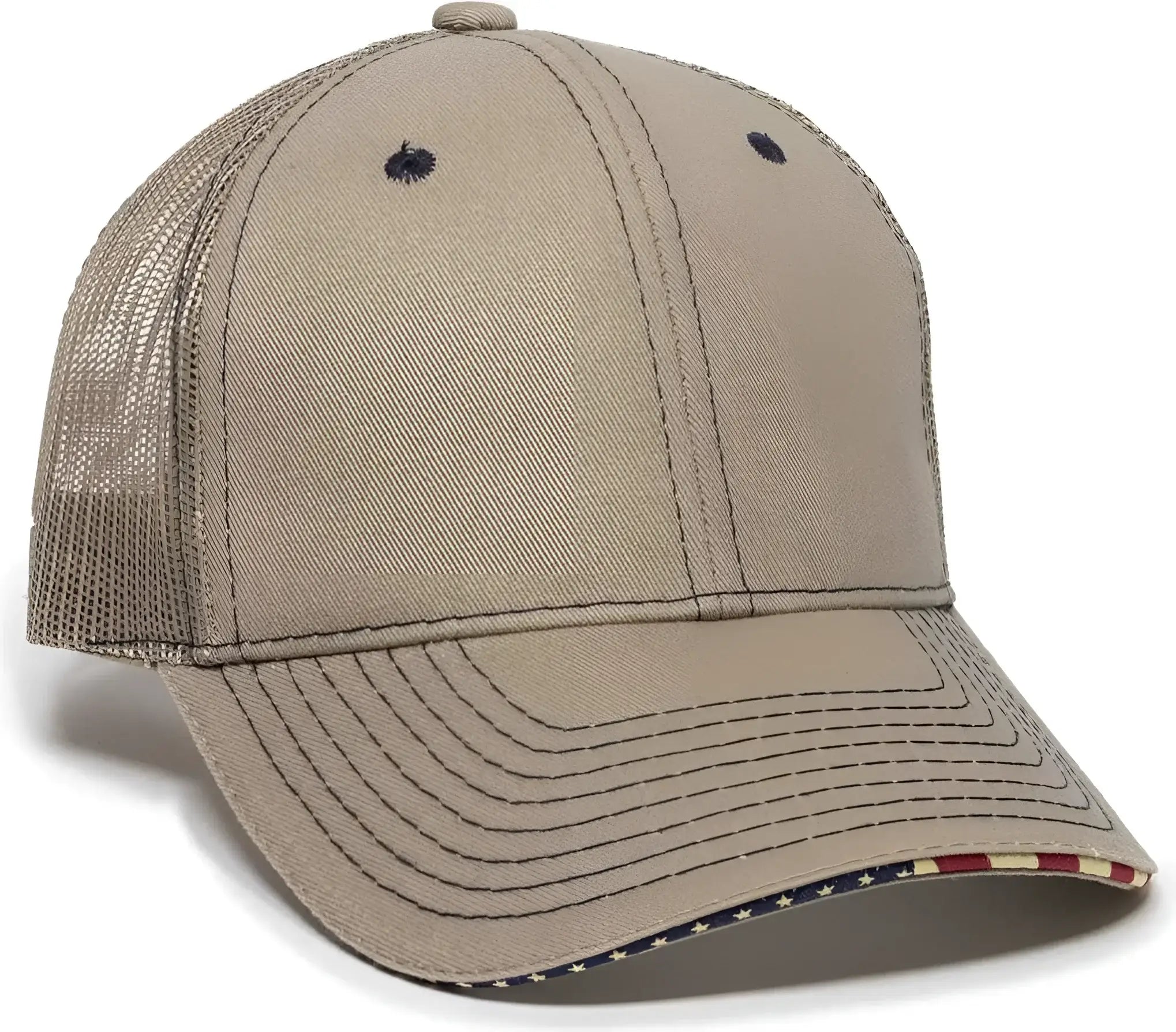 OC Sports USA-800M Adjustable Mesh Back Cap - Khaki - Khaki / 6 7/8’’ - 7 1/2’’