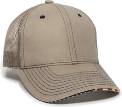OC Sports USA-800M Adjustable Mesh Back Cap - Khaki - Khaki / 6 7/8’’ - 7 1/2’’