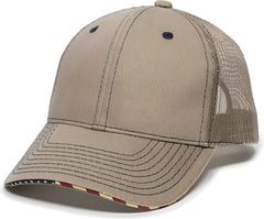 OC Sports USA-800M Adjustable Mesh Back Cap - Khaki - Khaki / 6 7/8’’ - 7 1/2’’