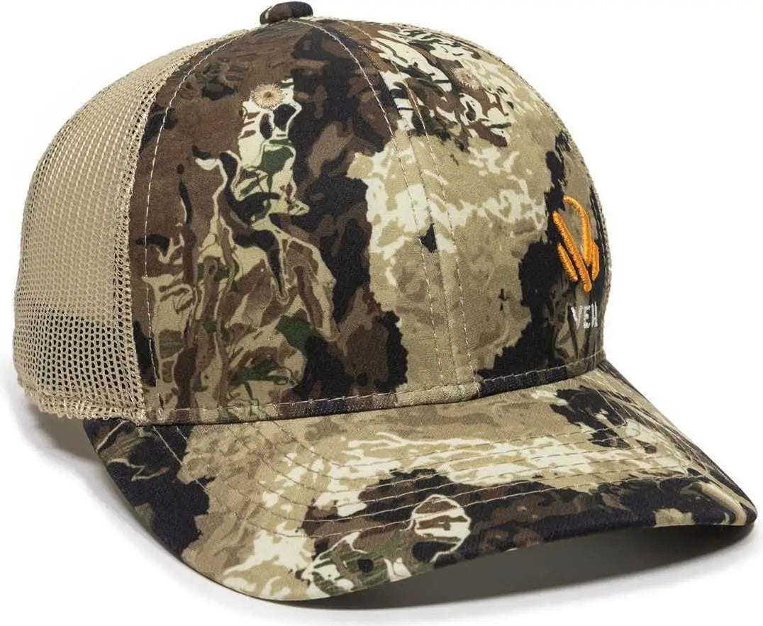 OC Sports VEIL-001 VEIL Camo Mesh Back Cap - Veil Camo Whitetail Natural - Veil Ivory / 6 7/8’’ - 7 1/2’’
