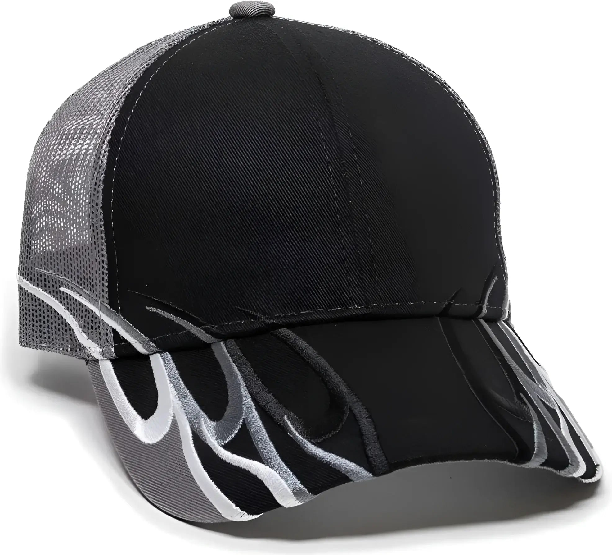 OC Sports WAV-605M Adjustable Mesh Back Cap - Black Charcoal - Black Dark Gray / 6 7/8’’ - 7 1/2’’