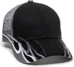OC Sports WAV-605M Adjustable Mesh Back Cap - Black Charcoal - Black Dark Gray / 6 7/8’’ - 7 1/2’’