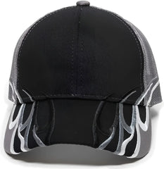 OC Sports WAV-605M Adjustable Mesh Back Cap - Black Charcoal - Black Dark Gray / 6 7/8’’ - 7 1/2’’