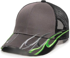 OC Sports WAV-605M Adjustable Mesh Back Cap - Charcoal Black - Dark Gray Black / 6 7/8’’ - 7 1/2’’