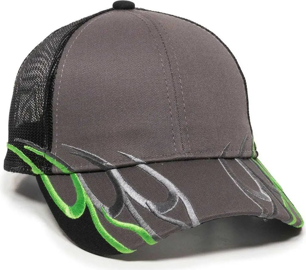 OC Sports WAV-605M Adjustable Mesh Back Cap - Charcoal Black - Dark Gray Black / 6 7/8’’ - 7 1/2’’