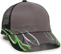 OC Sports WAV-605M Adjustable Mesh Back Cap - Charcoal Black - Dark Gray Black / 6 7/8’’ - 7 1/2’’