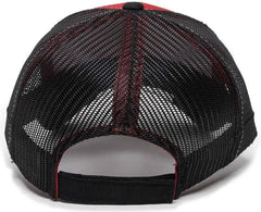 OC Sports WAV-605M Adjustable Mesh Back Cap - Red Black - Red Black / 6 7/8’’ - 7 1/2’’