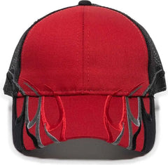 OC Sports WAV-605M Adjustable Mesh Back Cap - Red Black - Red Black / 6 7/8’’ - 7 1/2’’