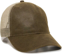 OC Sports WCV-100M Adjustable Mesh Back Weathered Look Cap - Brown Khaki - Brown Khaki / 6 7/8’’ - 7 1/2’’