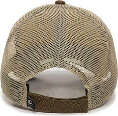 OC Sports WCV-100M Adjustable Mesh Back Weathered Look Cap - Brown Khaki - Brown Khaki / 6 7/8’’ - 7 1/2’’