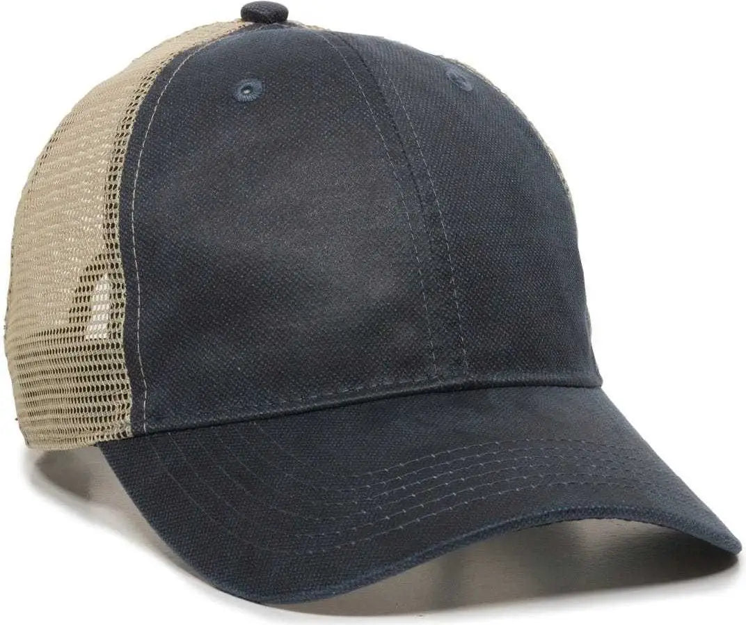 OC Sports WCV-100M Adjustable Mesh Back Weathered Look Cap - Navy Khaki - Navy Khaki / 6 7/8’’ - 7 1/2’’