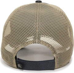 OC Sports WCV-100M Adjustable Mesh Back Weathered Look Cap - Navy Khaki - Navy Khaki / 6 7/8’’ - 7 1/2’’
