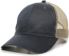 OC Sports WCV-100M Adjustable Mesh Back Weathered Look Cap - Navy Khaki - Navy Khaki / 6 7/8’’ - 7 1/2’’