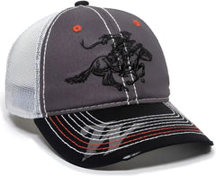 OC Sports WIN35B Winchester Mesh Back Cap - Light Grey Black - Light Gray Black / 6 7/8’’ - 7 1/2’’