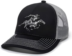 OC Sports WIN46B Winchester Mesh Back Cap - Black Light Grey - Black Light Gray / 6 7/8’’ - 7 1/2’’