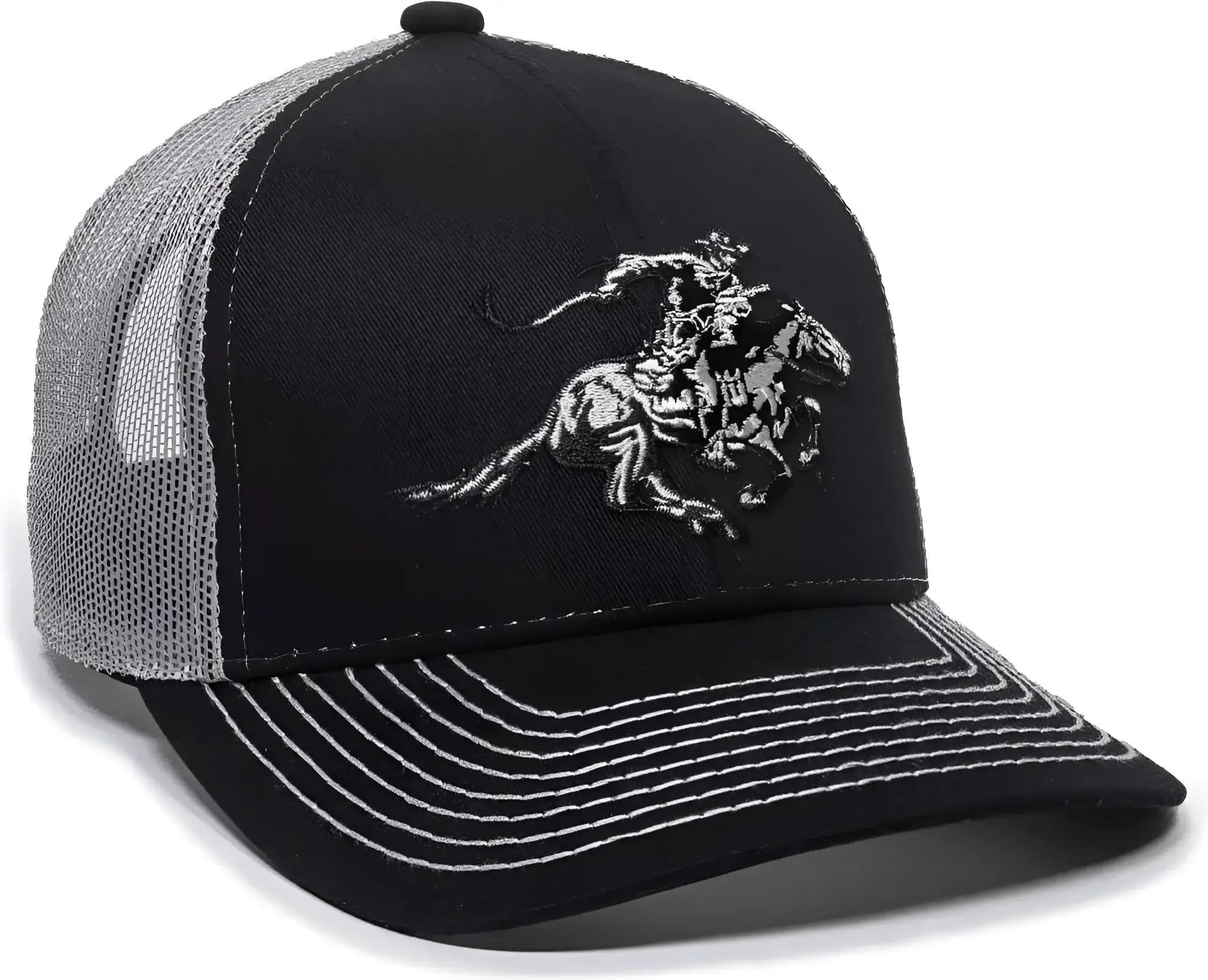 OC Sports WIN46B Winchester Mesh Back Cap - Black Light Grey - Black Light Gray / 6 7/8’’ - 7 1/2’’