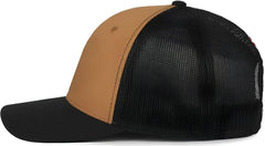 OC Sports WRA-201M Wranger Canvas Trucker Cap - Brown Black Black - Brown Black / OSFM