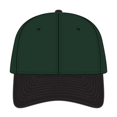 OTTO 10-271 ’OTTO Flex’ Fitted 6 Panel Low Profile Dad Cap - Blk/Dk.Grn - Blk/Dk.Grn / 7 3/8’’ - 7 5/8’