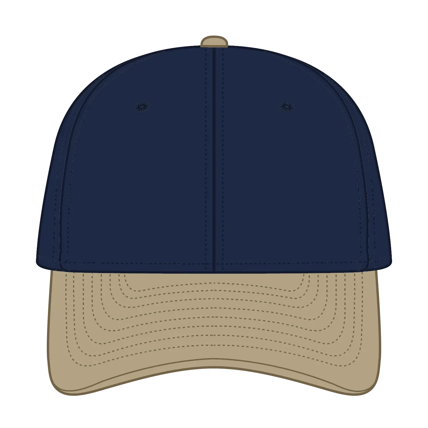 OTTO 10-271 ’OTTO Flex’ Fitted 6 Panel Low Profile Dad Cap - Kha/Nvy - Kha/Nvy / 7 3/8’’ - 7 5/8’