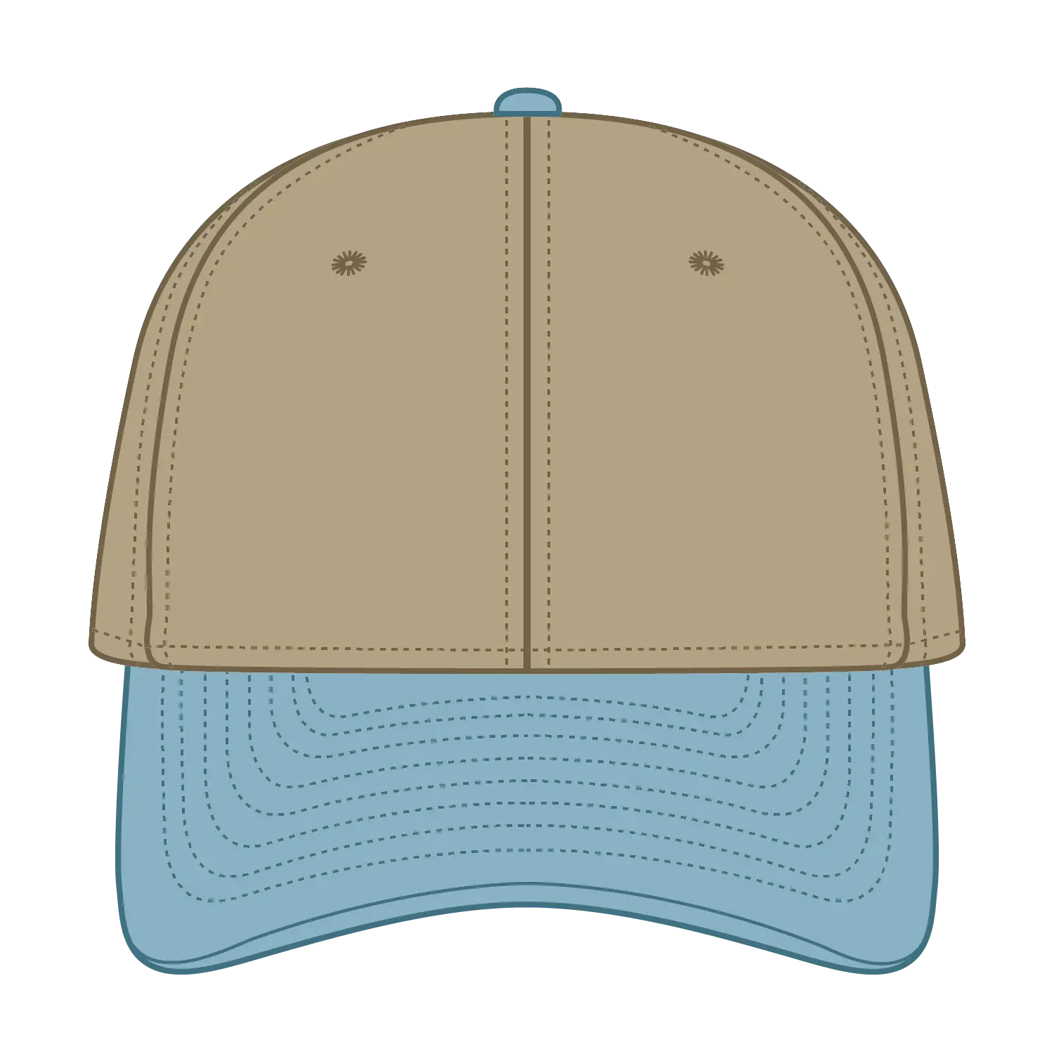 OTTO 10-271 ’OTTO Flex’ Fitted 6 Panel Low Profile Dad Cap - Sk.Blu/Kha - Sk.Blu/Kha / 7 3/8’’ - 7 5/8’