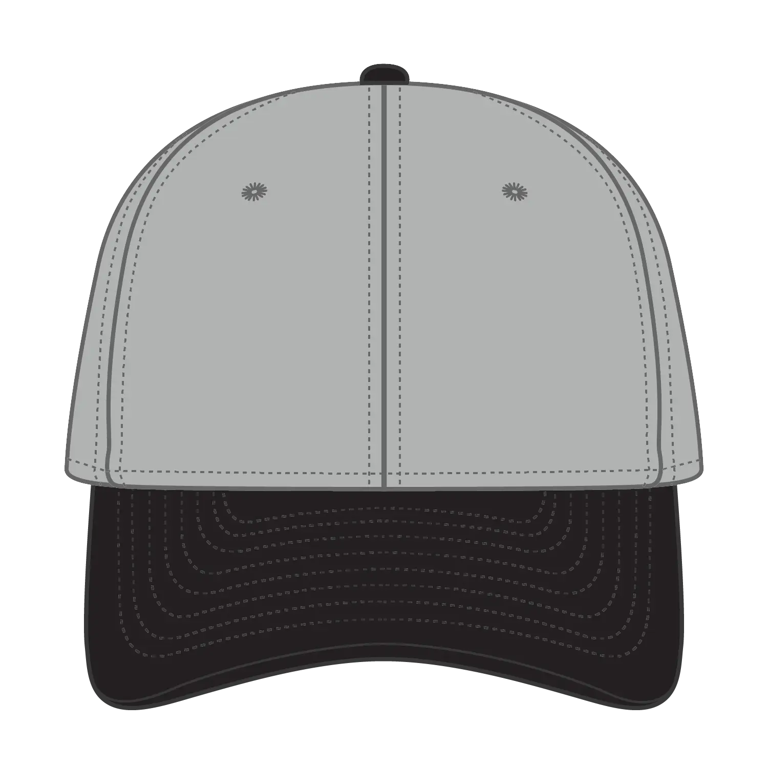 OTTO 10-275 ’OTTO Flex’ Fitted 6 Panel Low Profile Dad Cap - Blk/Gry - Blk/Gry / 7’’ - 7 1/4’’