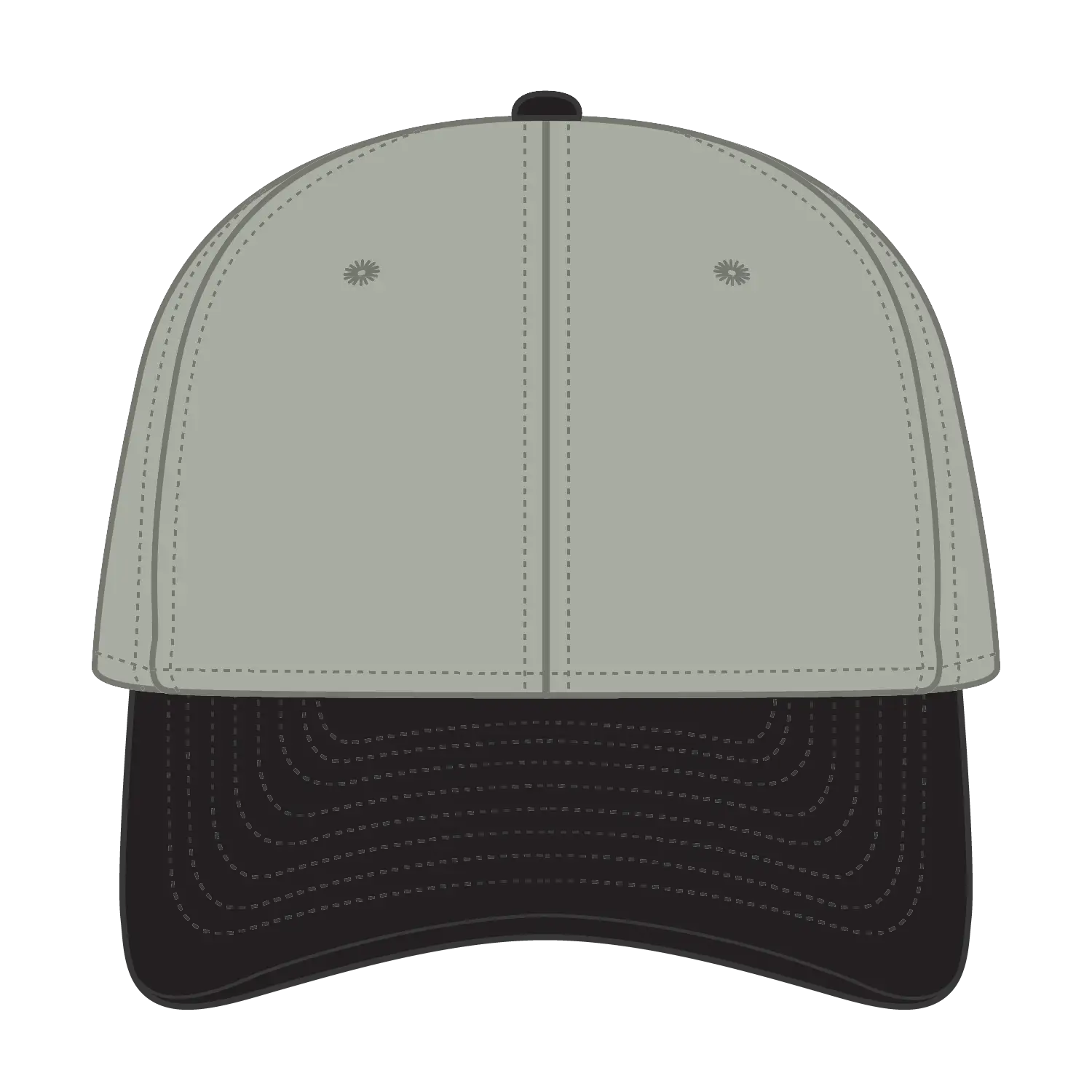 OTTO 10-275 ’OTTO Flex’ Fitted 6 Panel Low Profile Dad Cap - Blk/Stn.Gry - Blk/Stn.Gry / 7 3/8’’ - 7 5/8’