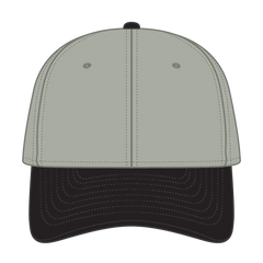 OTTO 10-275 ’OTTO Flex’ Fitted 6 Panel Low Profile Dad Cap - Blk/Stn.Gry - Blk/Stn.Gry / 7 3/8’’ - 7 5/8’