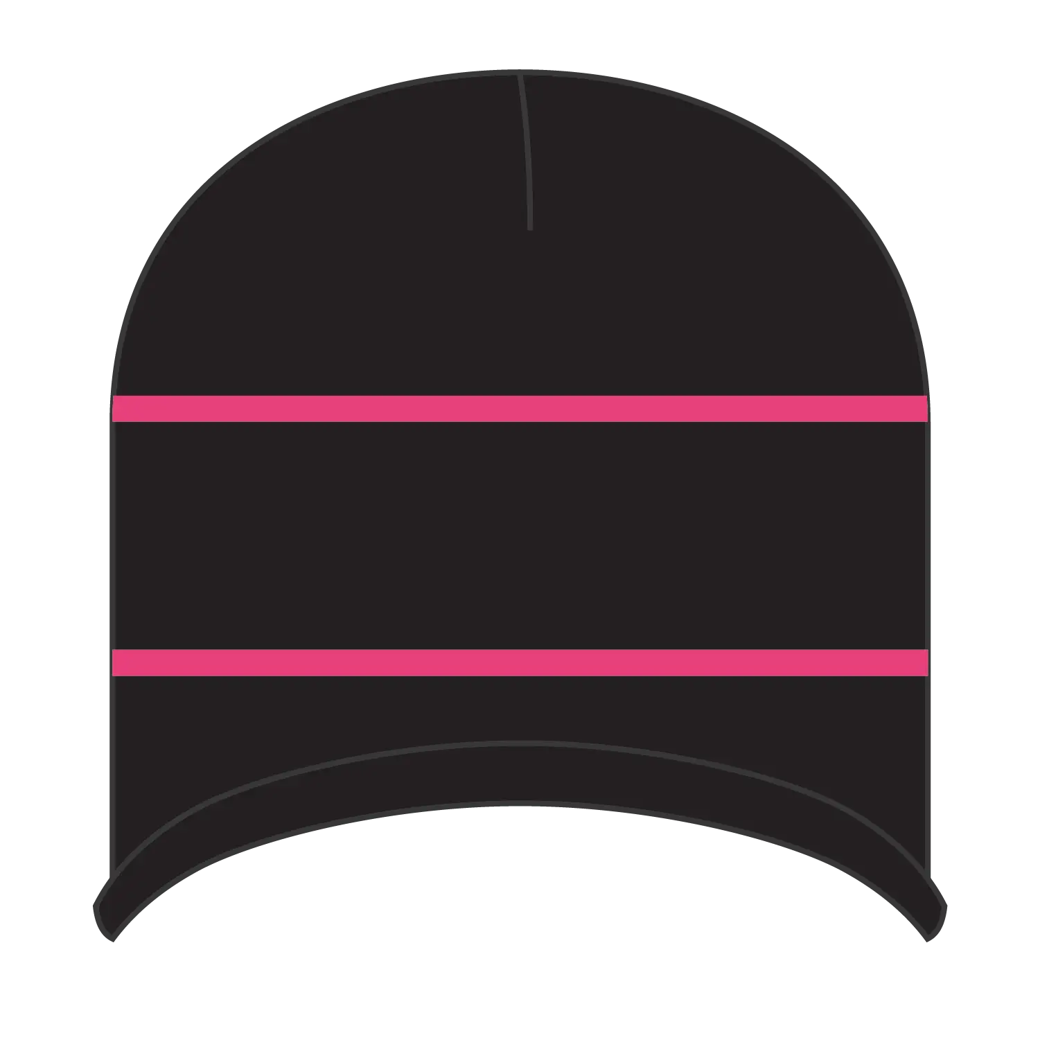 OTTO 100-630 Beanie With Stripes - Blk/H.Pnk - Blk/H.Pnk / 6 1/2’’ - 7 5/8’’