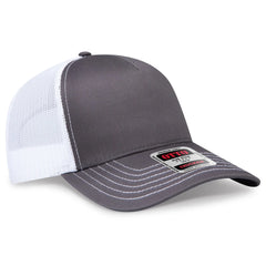 OTTO 102-664 5 Panel Low Profile Mesh Back Trucker Cap - Ch.Gry/Ch.Gry/Wht - Ch.Gry/Ch.Gry/Wht / 6 1/2’’ - 7 5/8’’