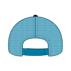 OTTO 102-664 5 Panel Low Profile Mesh Back Trucker Cap - Blk/Blk/N.Blue - Blk/Blk/N.Blue / 6 1/2’’ - 7 5/8’’