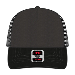 OTTO 102-664 5 Panel Low Profile Mesh Back Trucker Cap - Blk/Ch.Gry/Blk - Blk/Ch.Gry/Blk / 6 1/2’’ - 7 5/8’’