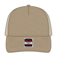 OTTO 102-664 5 Panel Low Profile Mesh Back Trucker Cap - Khaki - Khaki / 6 1/2’’ - 7 5/8’’