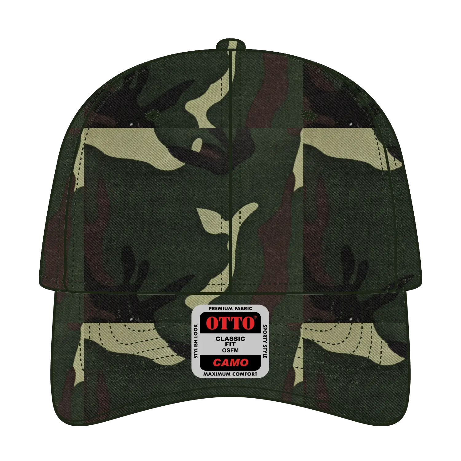 OTTO 103-713 Camouflage 6 Panel Low Profile Baseball Cap - Camo 001 - Camo 001 / 6 1/2’’ - 7 5/8’’