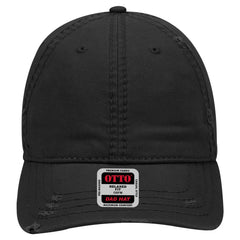 OTTO 104-1018 6 Panel Low Profile Dad Cap - Black - Black / 6 1/2’’ - 7 5/8’’