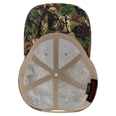 OTTO 105-1247 Camouflage 6 Panel Low Profile Mesh Back Trucker Cap - Lt.Lod/Brn/Kly - Lt.Lod/Brn/Kly / 6 1/2’’ - 7 5/8’’