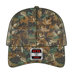OTTO 105-1247 Camouflage 6 Panel Low Profile Mesh Back Trucker Cap - Lt.Lod/Brn/Kly - Lt.Lod/Brn/Kly / 6 1/2’’ - 7 5/8’’