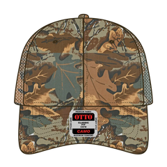 OTTO 105-1247 Camouflage 6 Panel Low Profile Mesh Back Trucker Cap - Kha/Brn/Lt.Ol.Grn - Kha/Brn/Lt.Ol.Grn / 6 1/2’’