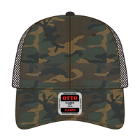 OTTO 105-1247 Camouflage 6 Panel Low Profile Mesh Back Trucker Cap - Dk.Grn/Brn/Dk.Brn - Dk.Grn/Brn/Dk.Brn / 6 1/2’’