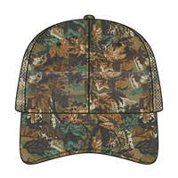 OTTO 105-751 Camouflage 6 Panel Low Profile Mesh Back Trucker Cap - Lt.Lod/Brn/Kly - Lt.Lod/Brn/Kly / 6 1/2’’ - 7 5/8’’