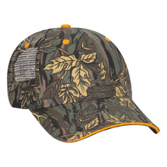 OTTO 106-752 Camouflage 6 Panel Low Profile Mesh Back Trucker Cap - Dk.Grn/Kha/Brn - Dk.Grn/Kha/Brn / 6 1/2’’ - 7 5/8’’