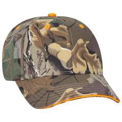 OTTO 106-752 Camouflage 6 Panel Low Profile Mesh Back Trucker Cap - Kha/Brn/Lt.Ol.Grn - Kha/Brn/Lt.Ol.Grn / 6 1/2’’ - 7