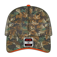 OTTO 106-752 Camouflage 6 Panel Low Profile Mesh Back Trucker Cap - Lt.Lod/Brn/Kly - Lt.Lod/Brn/Kly / 6 1/2’’ - 7 5/8’’