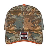 OTTO 106-752 Camouflage 6 Panel Low Profile Mesh Back Trucker Cap - Kha/Brn/Lt.Ol.Grn - Kha/Brn/Lt.Ol.Grn / 6 1/2’’ - 7