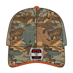 OTTO 106-752 Camouflage 6 Panel Low Profile Mesh Back Trucker Cap - Kha/Brn/Lt.Ol.Grn - Kha/Brn/Lt.Ol.Grn / 6 1/2’’ - 7