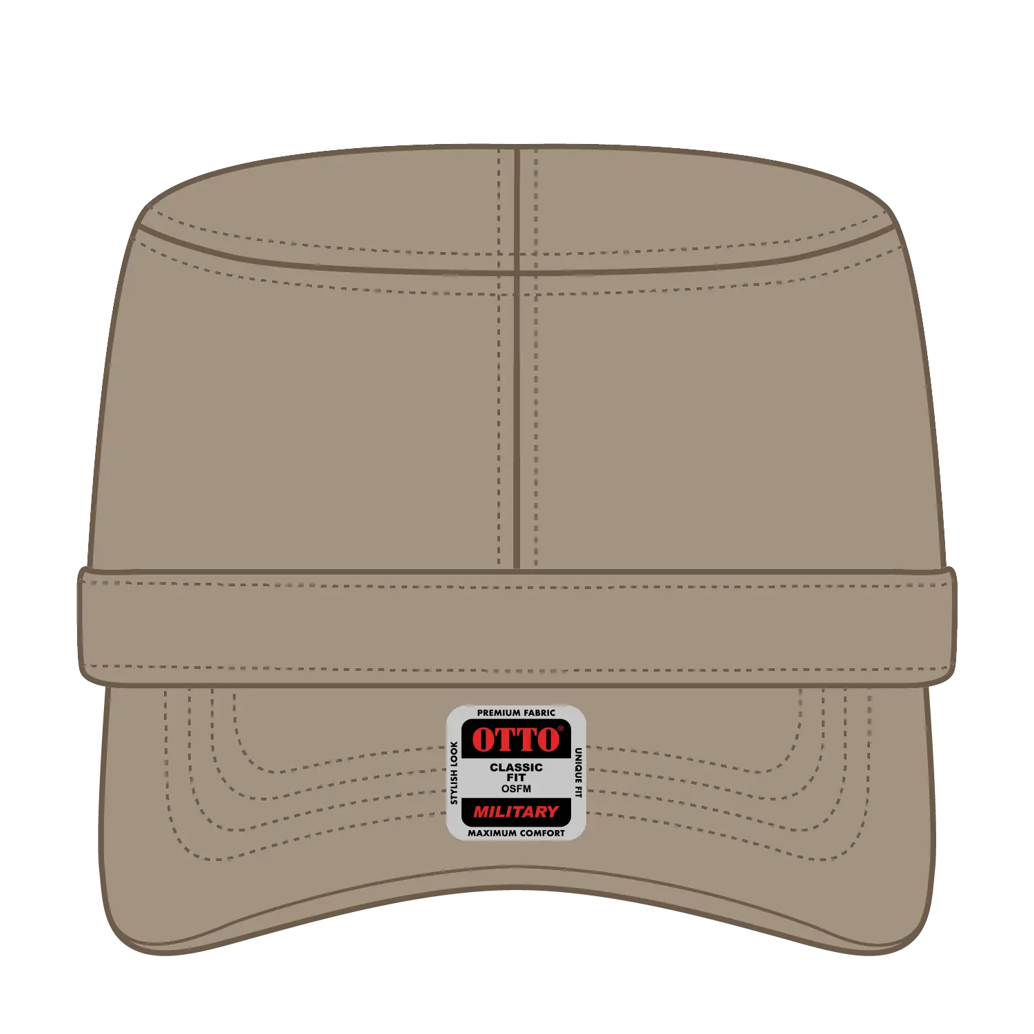 OTTO 109-791 Military Cap - Dk. Khaki - Dk. Khaki / 6 1/2’’ - 7 5/8’’