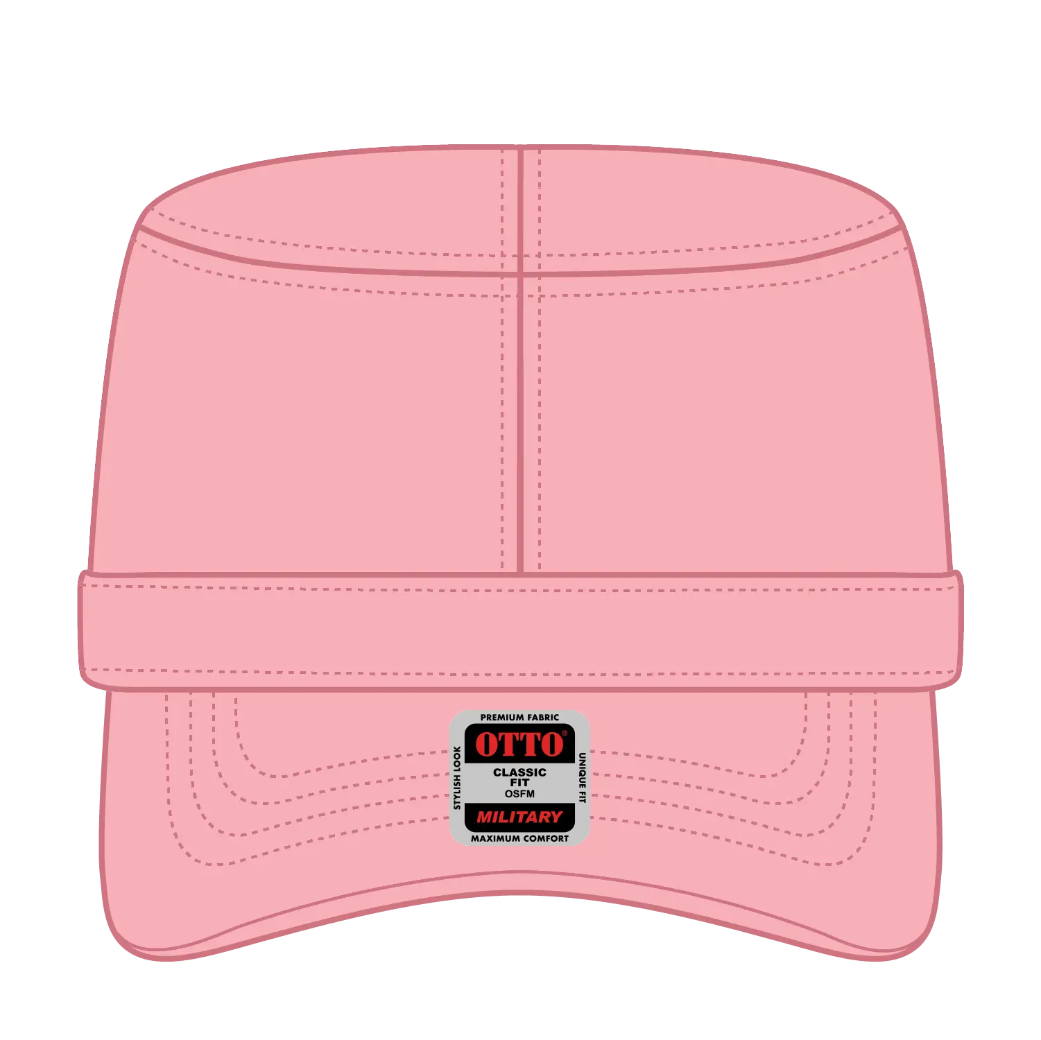 OTTO 109-791 Military Cap - Pink - Pink / 6 1/2’’ - 7 5/8’’