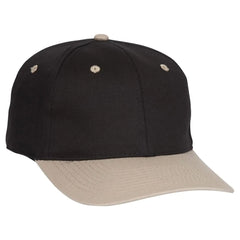 OTTO 11-018 ’OTTO Flex’ Fitted 6 Panel Low Profile Baseball Cap - Kha/Blk - Kha/Blk / 7’’ - 7 1/4’’